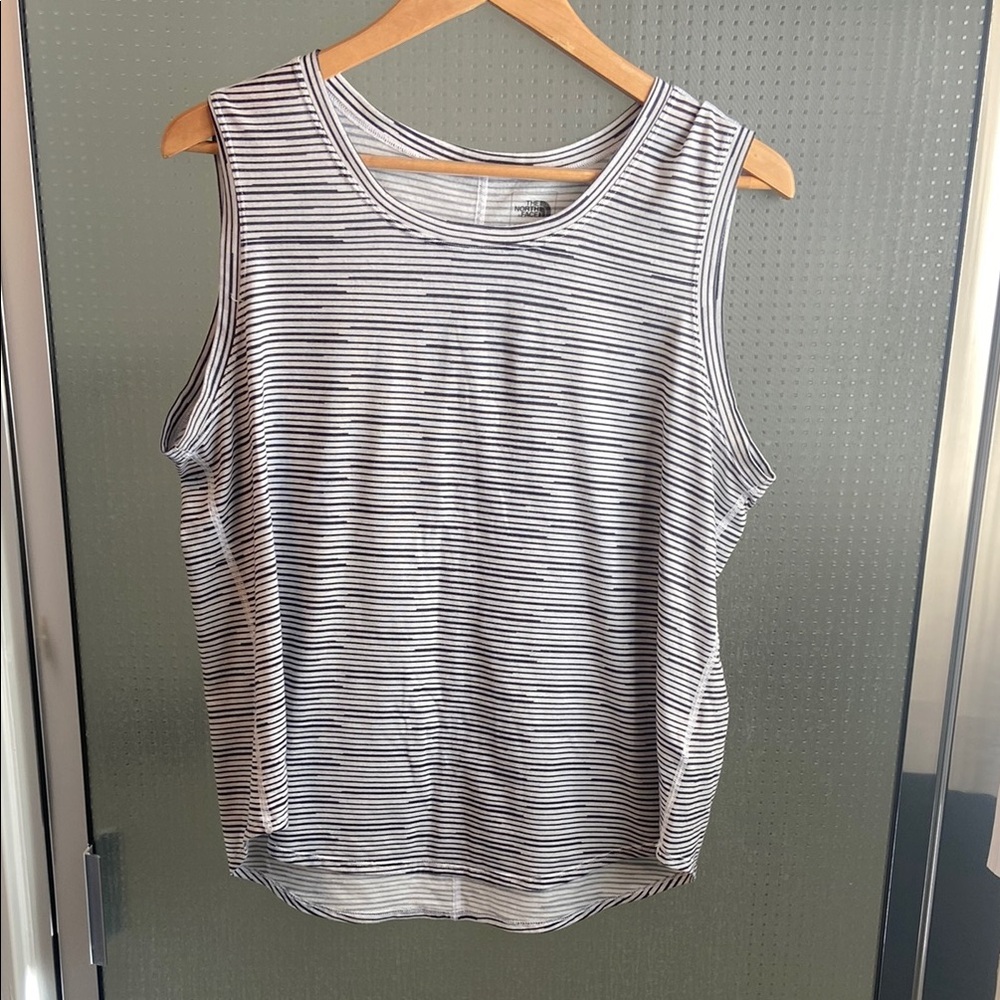 The North Face Striped Sleeveless Top - Black and White